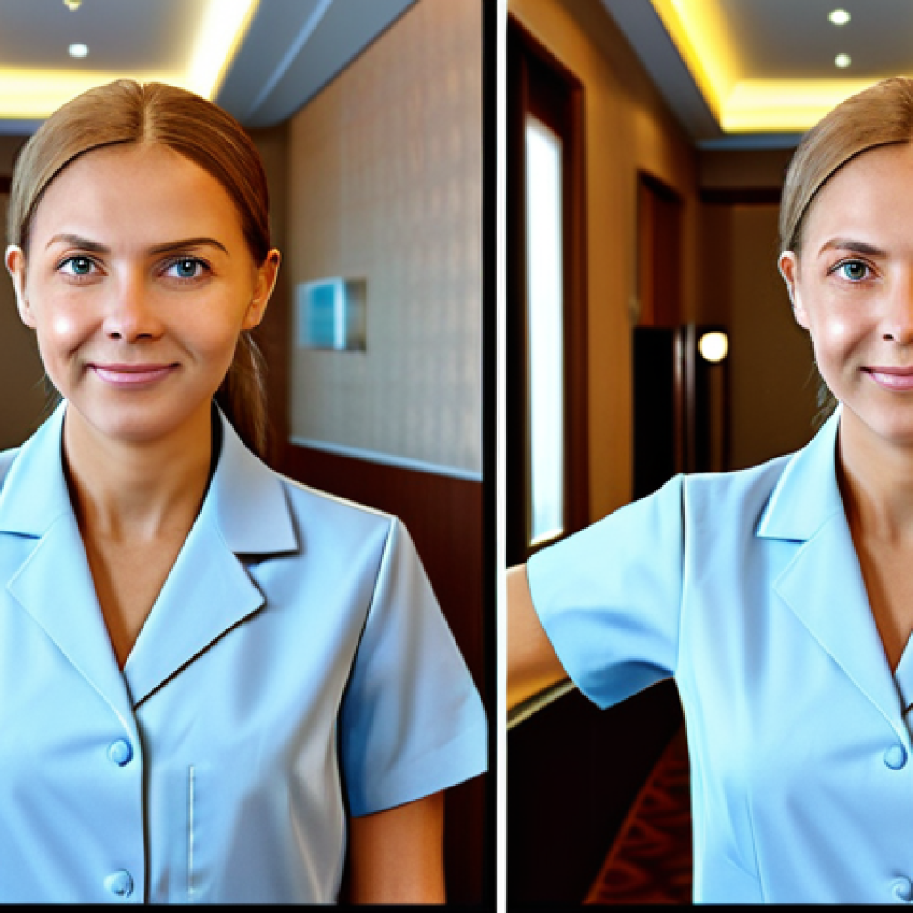 Okay, I will generate two separate image prompts in English, suitable for Stable Diffusion XL, based on the Russian localized text about hotel staff management software. The prompts will adhere to all safety guidelines and focus on professional, appropriate, and family-friendly imagery.